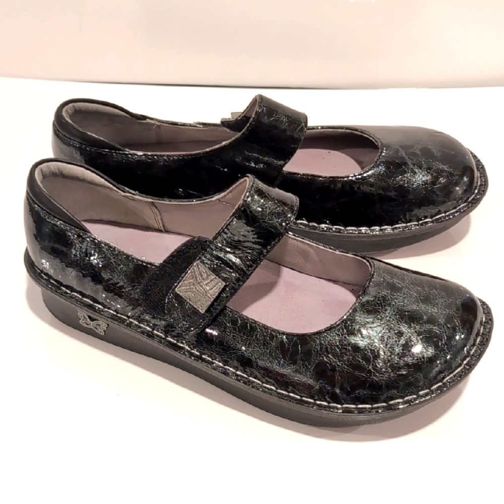 Alegria Black Patent Leather Mary Jane Shoes